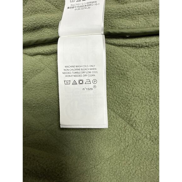 Polo Ralph Lauren Kids Size 6 Quilted Fleece Lined Vest Olive Green Full Zip - Picture 7 of 7